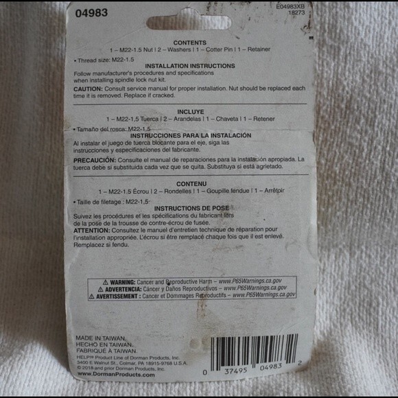 Dorman - Help Spindle Nut Kit - 04983 - Picture 2 of 7